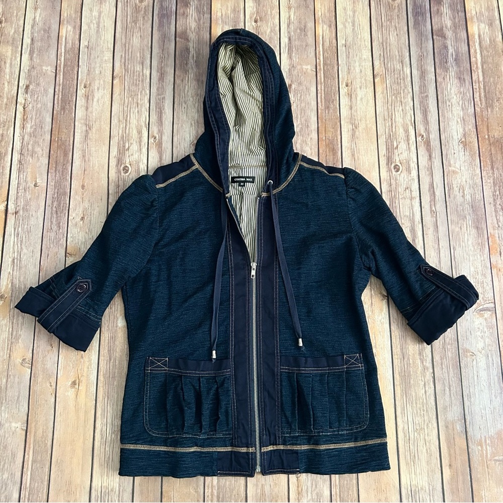Cynthia Max Dark Blue Hooded Jean Jacket
| Size M